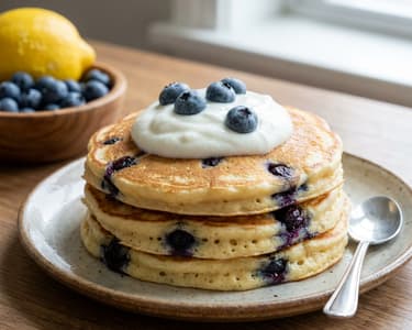Yogurt Pancakes with Blueberries