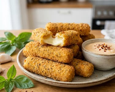 Mozzarellové tyčinky s dipem z uzené papriky