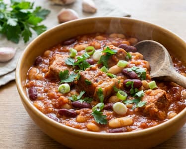 Vepřová kýta s fazolemi