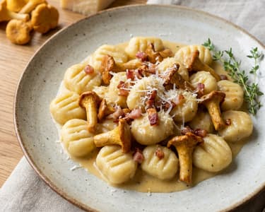Homemade Gnocchi with Chanterelles and Pecorino