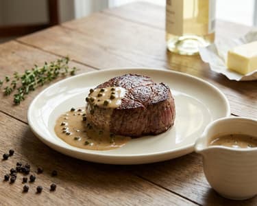 Steak with Pepper Sauce