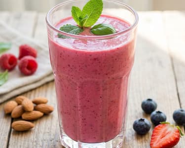 Růžové mandlové smoothie