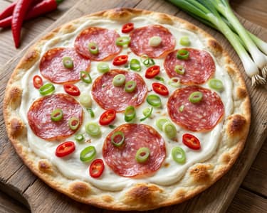 Flammkuchen with Salami