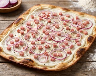 Flammkuchen with Ham