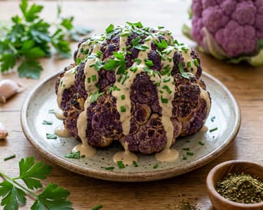 Pečený květák s tahini zálivkou