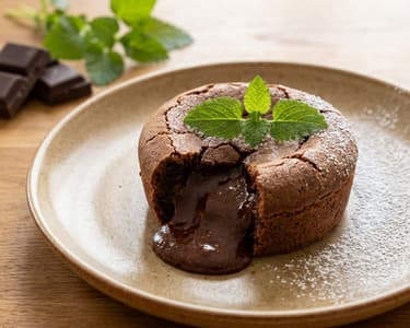 Čokoládový fondán s meduňkou