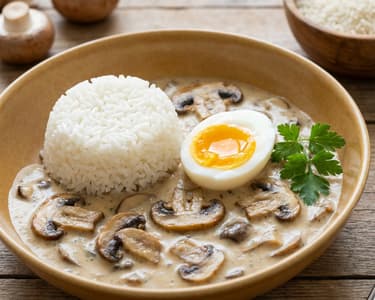 Houbová omáčka s rýží