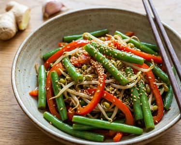 Křupavá restovaná zelenina se sezamem