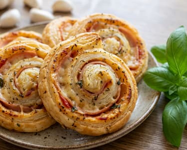 Cheese and Ham Puff Pastry Snails
