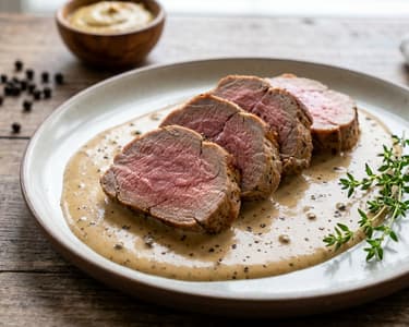 Pork tenderloin in pepper sauce