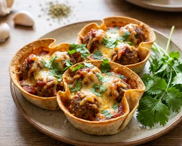 Tortilla Muffins with Ground Meat