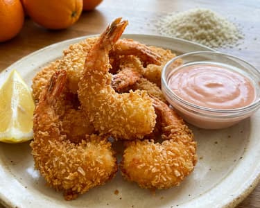 Krevety v panko strouhance s koktejlovým dresinkem 