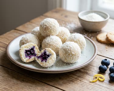 Gluten-free white balls with a surprise