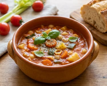 Minestrone polévka s těstovinami