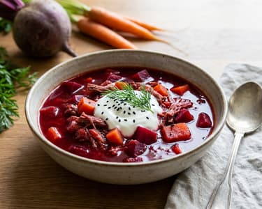 Borscht with Beef and Nigella