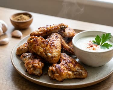 Grilovaná kuřecí křídla s jogurtovým dipem