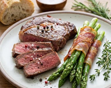 Steak Ribeye z grilu s baby chřestem