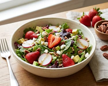 Slaný salát s jahodami