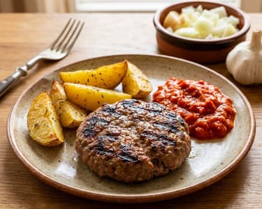 Pljeskavica with Ajvar