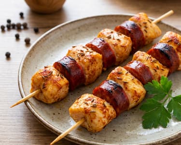Chicken Skewers with Chorizo