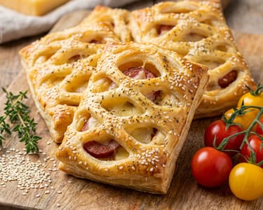 Savory pastries with Debrecen sausage