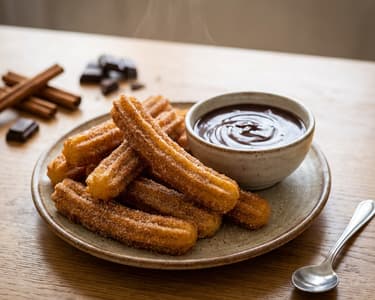 Churros s čokoládovou omáčkou 