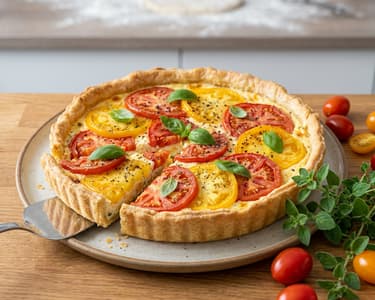 Rajčatový koláč s náplní z ricotty