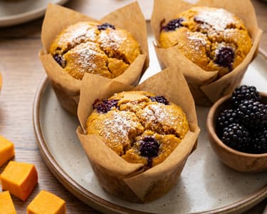 Dýňové muffiny s ostružinami