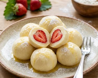 Fruit dumplings without rising