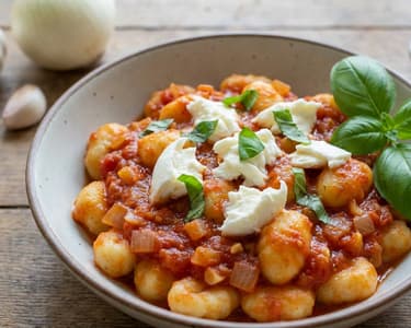 Gnocchi s rajčatovou omáčkou a mozzarellou