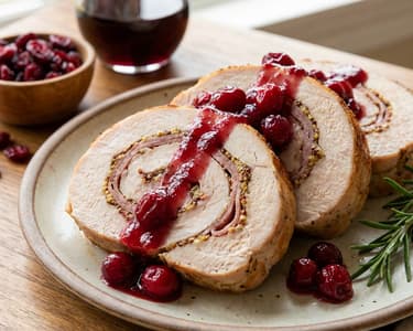 Krůtí roláda s brusinkovou omáčkou