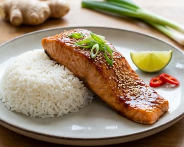 Losos po asijsku s jasmínovou rýží
