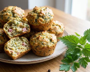 Slané muffiny s mladými kopřivami