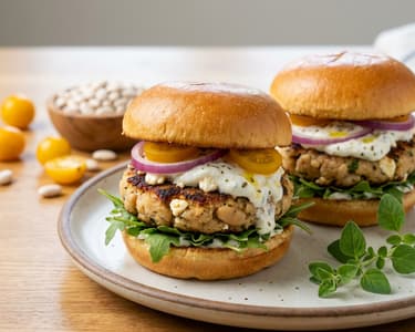 Vege miniburger z bílých fazolí