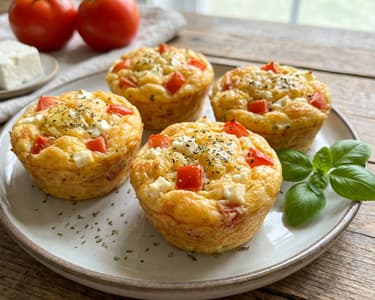 Egg Muffins with Tomatoes and Feta Cheese