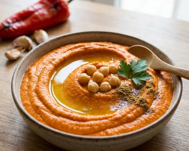 Hummus with Roasted Bell Pepper and Garlic by Pavel Berky