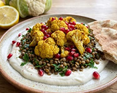 Čočkový salát s květákem 