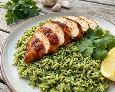 Mexická rýže Arroz verde s kuřecími prsy