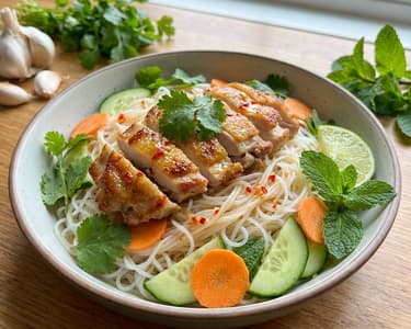Vietnamese Chicken Salad with Rice Noodles
