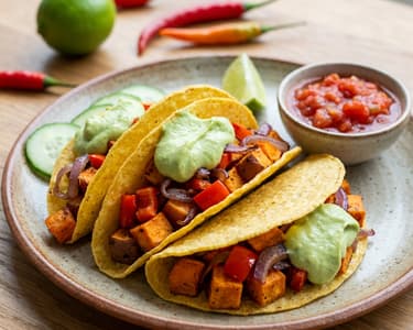 Tacos ze sladkých brambor a kajenských papriček