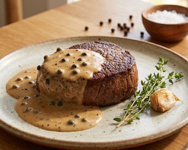 Juicy Marbles' Steak with Pepper Sauce by Pavel Berky