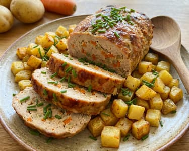 Turkey Meatloaf with Roasted Potatoes