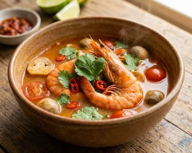 Tom Yum Goong (Hot and Sour Thai Soup with Prawns)