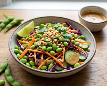 Asian Salad with Edamame and Peanut Dressing