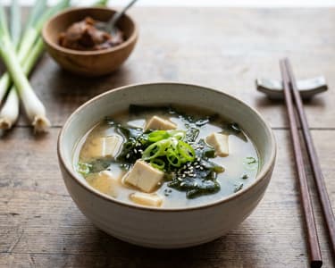 Miso wakame soup with tofu