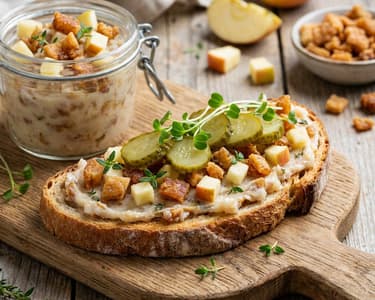 Homemade Lard with Cracklings, Apple, and Thyme