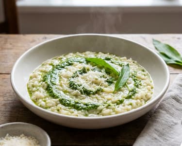 Creamy Italian Risotto with Wild Garlic Pesto