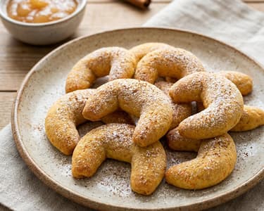 Carrot Crescents Filled with Pear Compote