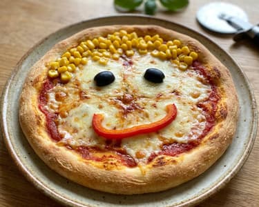 Veselá pizza s obličejem