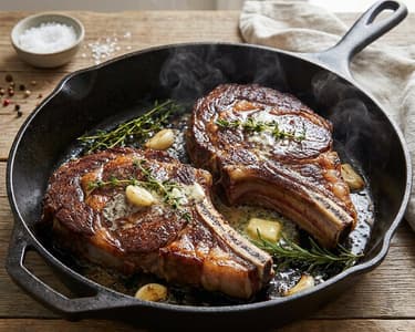 Rib Eye Steak na másle s česnekem a bylinkami